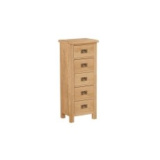 Salisbury Lite Oak Narrow Tallboy Chest of Drawers