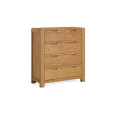 Bergen Solid Oak 2 Over 3 Chest of Drawers