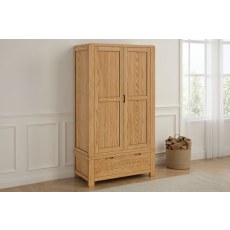 Bergen Solid Oak Gents Wardrobe
