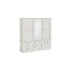 Bordeaux Painted Cotton Triple Wardrobe