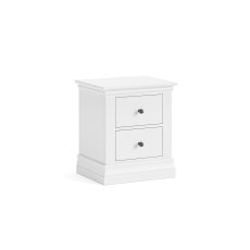 Bordeaux Painted White 2 Drawer Bedside Table