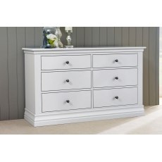 Bordeaux Painted White 6 Drawer Chest Of Drawers