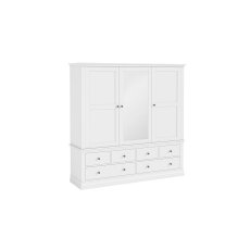 Bordeaux Painted White Triple Wardrobe