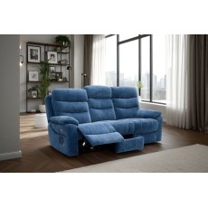 Halo Tech Fabric 3 Seater Power Head Tilt Recliner Sofa
