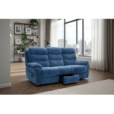 Halo Tech Fabric 3 Seater Power Head Tilt Recliner Sofa