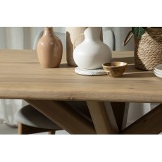 Flynn Natural Oak 240cm Dining Table Set Inc 220cm Bench & 4 Noah Chairs