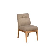 Alfie Relaxed PU Leather Dining Chair in Taupe (Pair)