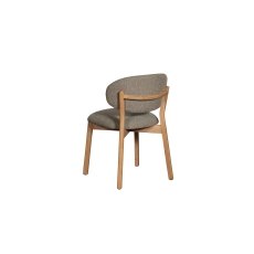 Leo Curved Back Fabric Dining Chair in Grey (Pair)
