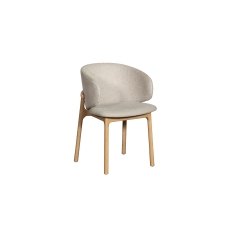 Noah Curved Back Fabric Dining Arm Chair in Grey