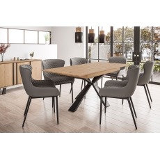 Heron Industrial Oak 160-200cm Extending Dining Table with Metal Base