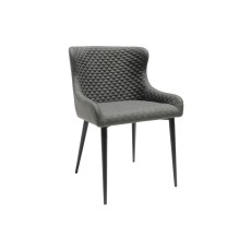 Heron Industrial Dining Chairs in Slate Grey PU (Pair)