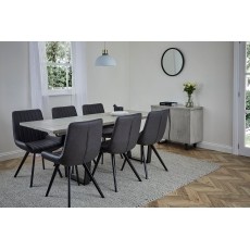 Brooklyn Grey Oak 200cm Fixed Top Dining Table