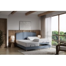 TEMPUR Form Spring Adjustable Bed with Geomatric Box Headboard TEMPUR Form Spring Adjustable Bed with Geomatric Box Headboard