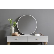 CLEARANCE - Ava Painted Mahogany Round Mirror