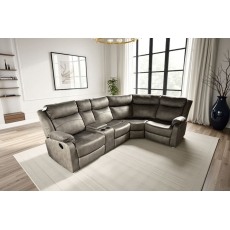 Ellena Soft Grey L Shape Recliner Corner Sofa with Storage
