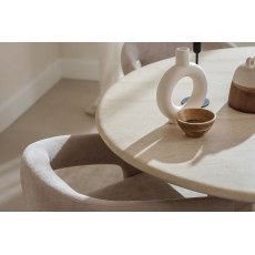 Ida Travertine Stone 120cm Round Dining Table Set with 4 Georgia Chairs