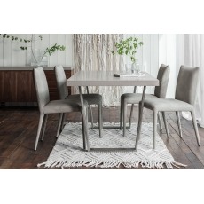 Petra Industrial 160cm Dining Table Set & 4 Lucas Misty Grey Chairs
