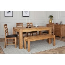 Bergen Solid Oak Ext 160-210cm Dining Table Set