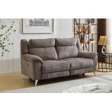 Monroe Fabric 3 Seater Recliner Sofa in Stone Monroe Fabric 3 Seater Recliner Sofa in Stone