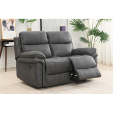 Richmond Fabric 2 Seater Recliner Sofa in Charcoal Grey