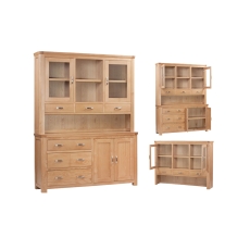 Treviso Oak Large Buffet Hutch Sideboard