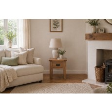 Cotswold Rustic Oak Lamp Table