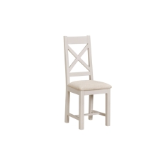 Windermere Painted Oyster Grey Oak Cross Back Dining Chair Windermere Painted Oyster Grey Oak Cross Back Dining Chair