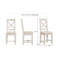 Windermere Painted Oyster Grey Oak Cross Back Dining Chair Windermere Painted Oyster Grey Oak Cross Back Dining Chair