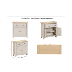 Windermere Painted Oyster Grey Oak Compact Sideboard Windermere Painted Oyster Grey Oak Compact Sideboard