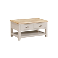 Windermere Painted Oyster Grey Oak 2 Drawer Coffee Table Windermere Painted Oyster Grey Oak 2 Drawer Coffee Table