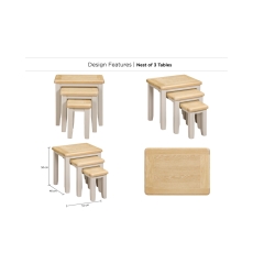 Windermere Painted Oyster Grey Oak Nest of Tables Windermere Painted Oyster Grey Oak Nest of Tables