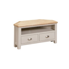 Windermere Painted Oyster Grey Oak Corner TV Unit Windermere Painted Oyster Grey Oak Corner TV Unit
