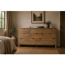 Bermuda Reclaimed Wood 8 Drawer Wide Chest of Drawers