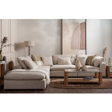 Zen Modular Natural Chenille 5 Seater Corner Sofa