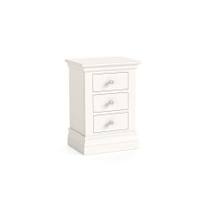 Burgundy Painted Coconut Milk 3 Drawer Bedside Table