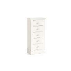 Burgundy Painted Coconut Milk Tall Chest of 5 Drawers