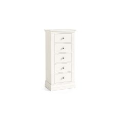 Burgundy Painted Coconut Milk Tall Chest of 5 Drawers