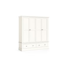 Burgundy Painted Coconut Milk 4 Door Wardrobe