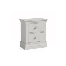 Burgundy Painted Light Grey 2 Drawer Bedside Table