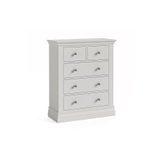 Burgundy Painted Light Grey 2 Over 3 Chest of Drawers