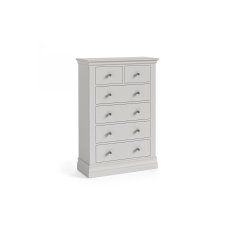 Burgundy Painted Light Grey 2 Over 4 Chest of Drawers