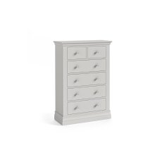 Burgundy Painted Light Grey 2 Over 4 Chest of Drawers