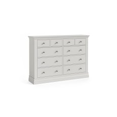 Burgundy Painted Light Grey 4 Over 6 Chest of Drawers