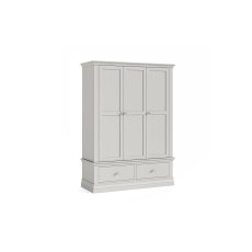 Burgundy Painted Light Grey Triple Wardrobe Burgundy Painted Light Grey Triple Wardrobe