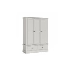 Burgundy Painted Light Grey Triple Wardrobe Burgundy Painted Light Grey Triple Wardrobe