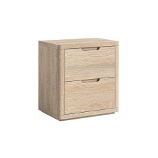 Portobello Oak 2 Drawer Wide Bedside Table