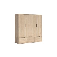 Portobello Oak 4 Door Wardrobe