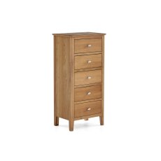 Bath Oak 5 Drawer Tallboy