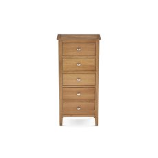 Bath Oak 5 Drawer Tallboy
