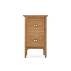 Bath Oak Narrow Two Drawer Bedside